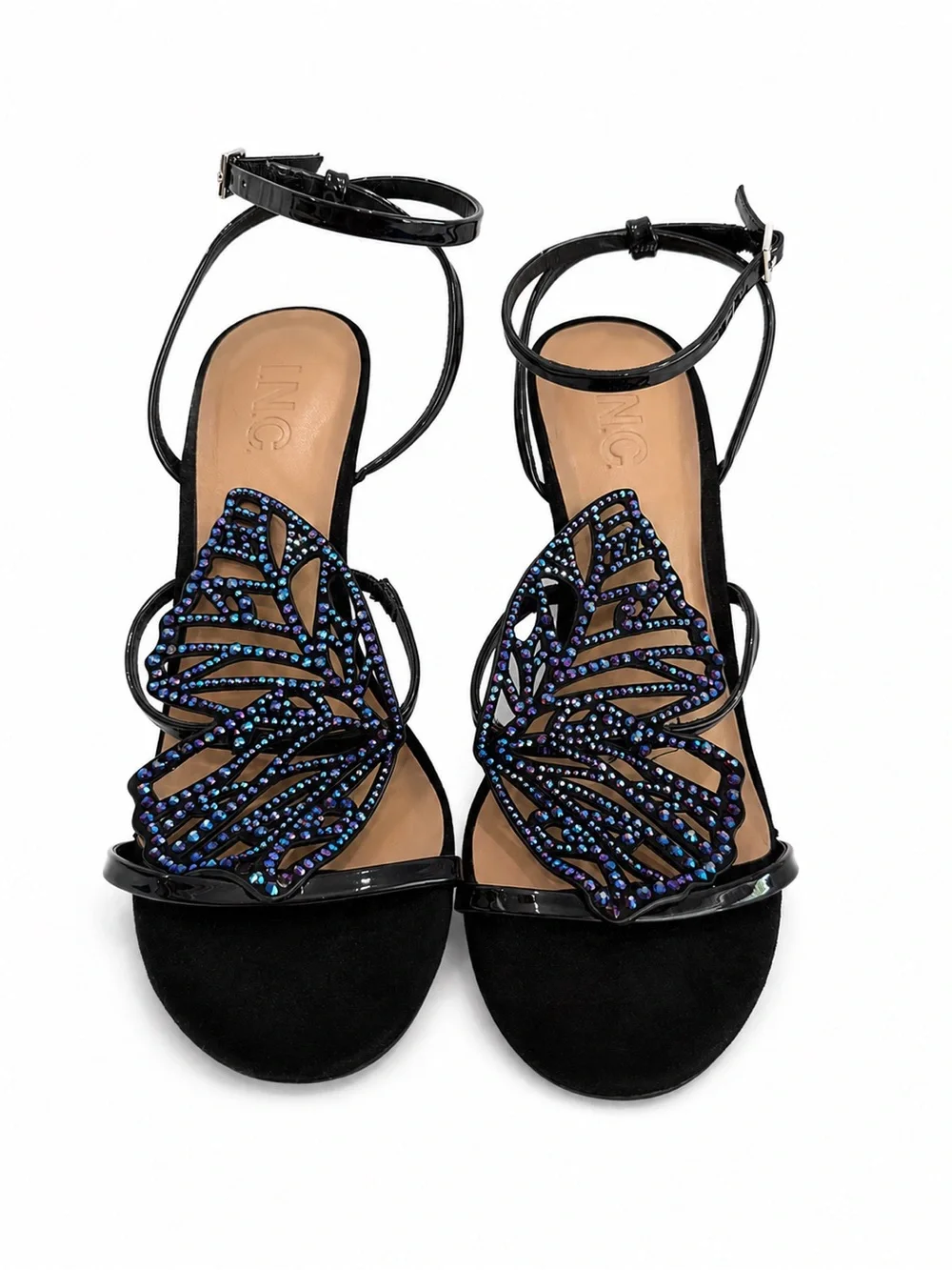 INC Black Butterfly Beaded Heels NWT Whimsigoth Fairycore Size 6.5 - Picture 1 of 7
